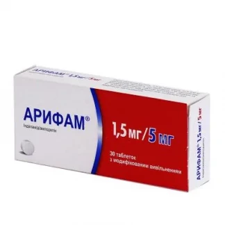 АРИФАМ таблетки с модифицированным высвобождением по 1,5мг/5мг №30-0