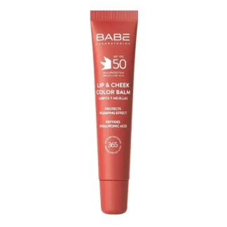 Бальзам-тинт для губ и щек BABE (БАБЕ) Laboratorios Coral с гиалуроновой кислотой и пептидами SPF50 20мл-0