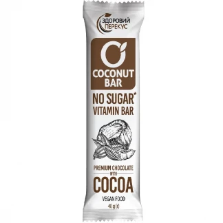 Батончик кокосовий у шоколадній глазурі з какао Здоровий перекус 40г-0