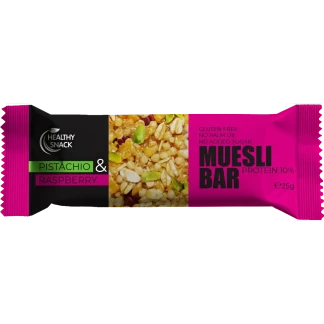 Батончик-мюслі для спортивного харчування Healthy Snack (Хелсі Снек) з горіхом фісташки та малиною 25г-0