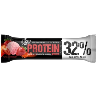 Батончик протеїновий для спортивного харчування Healthy Snack (Хелсі Снек) Полуничне морозиво 40г-0