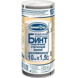 Бинт еластичний малої розтяжності Білосніжка 10см*1,5м-0