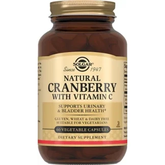 Біологічно активна добавка Solgar (Солгар) Natural Cranberry with Vitamin C для профілактики та лікування циститу №60-0
