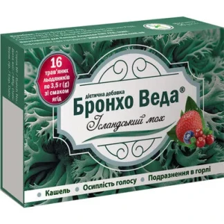 БРОНХО ВЕДА Ісландський мох льодяники зі смаком ягід №16-0
