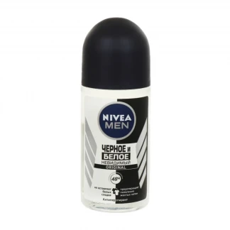 Дезодорант роликовый для мужчин Nivea (Нивея) Део Невидимый черный и белый классический 50мл-0