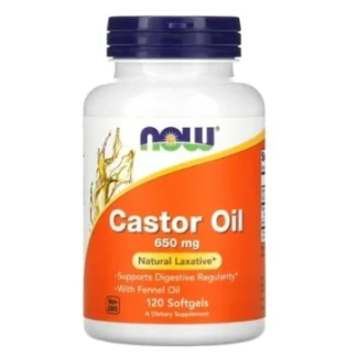 Дієтична добавка NOW (НАУ) Касторова олія капсули по 650мг №120-0