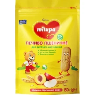 Детское печенье Milupa (Милупа) пшеничное яблочно-персиковое с 12мес. 150г-0