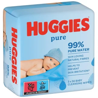 Дитячі вологі серветки Huggies (Хагіс) Pure, 168 штук-1