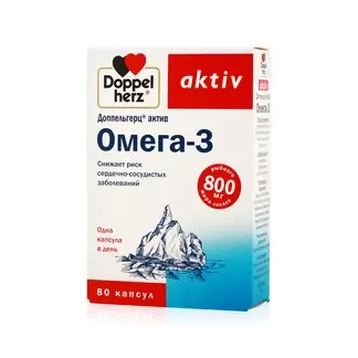 Вітаміни DOPPELHERZ (ДОППЕЛЬГЕРЦ) Aktiv Омега-3 капсули №80-0