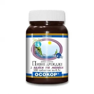 ДРІЖДЖІ пивні Осокор з К+Мg таблетки по 0,5г №100-0