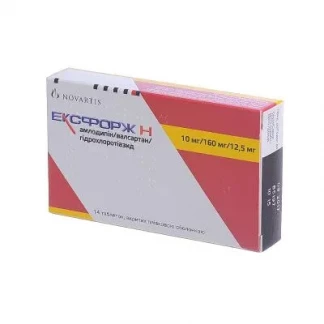 ЕКСФОРЖ Н таблетки вкриті плівковою оболонкою по 10 мг/160 мг/12,5 мг №14-0
