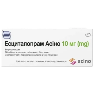 ЕСЦИТАЛОПРАМ Асіно таблетки по 10мг №60-0
