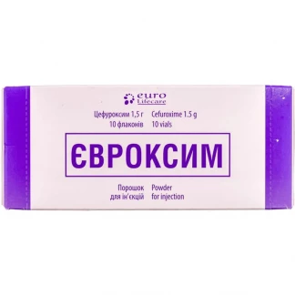 ЄВРОКСИМ порошок для розчину для ін'єкцій по 1,5г №10 у флаконах ЄВРОКСИМ порошок для розчину для ін'єкцій по 1,5г №10 у флаконах-0