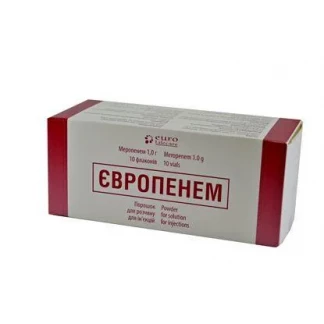 ЄВРОПЕНЕМ порошок для розчину для ін'єкцій по 1г №10 у флаконі-0