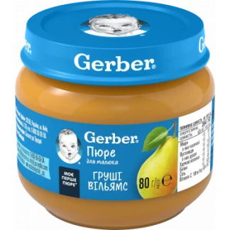 Фруктовое пюре Gerber (Гербер) Груши Уильямс с 6 месяцев 80 г-0