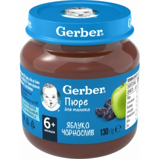 Фруктовое пюре Gerber (Гербер) Яблоко и чернослив с 6 месяцев 130 г-0