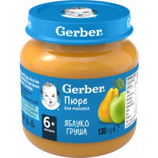 Фруктовое пюре Gerber (Гербер) Яблоко и груша с 6 месяцев 130 г-0