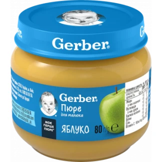 Фруктовое пюре Gerber (Гербер) Яблоко с 6 месяцев 80 г-0