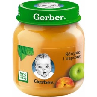 Фруктовое пюре Gerber (Гербер) Яблоко и персик с 6 месяцев 130 г-0