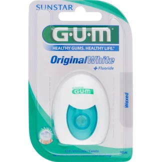 Зубная нить GUM (Гам) Original White Floss вощеная с фторидом 30м-0