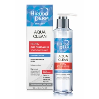 Гель для вмивання Біокон Hirudo Derm (Гірудо Дерм) Aqua Clean Extra Dry зволожуючий 180 мл-0