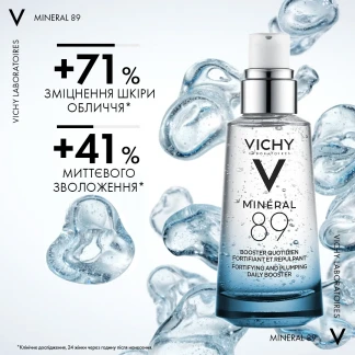 Гель-бустер Vichy (Віши) Mineral 89 Fortifying And Plumping Daily Booster зволожуючий для обличчя 50мл-4