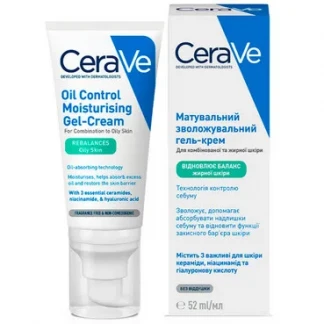 Гель-крем CeraVe (Сераве) матувальний, зволожуючий для комбінованої та жирної шкіри обличчя 52мл-0