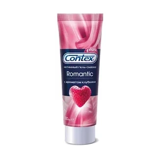 Гель-змазка інтимна Contex Romantic з ароматом полуниці, 30 мл-0