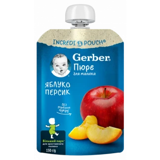 Фруктове пюре Gerber (Гербер) яблуко/персик 150г-0