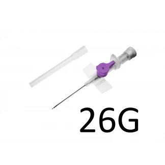 Канюля внутривенная Medicare с инъекционным клапаном 26 G фиолетовая, 1 штука-0