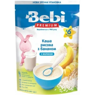 Каша BEBI (Беби) Премиум молочная рисовая банан 6+мес. 200г-0