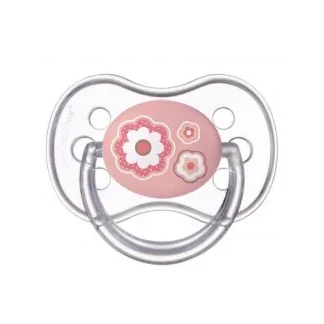 Пустушка Canpol (Канпол) Newborn baby рожеві квіти силіконова анатомічна 0-6міс. №1-0