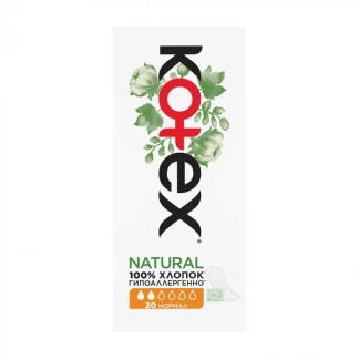 Прокладки гігієнічні щоденні Kotex (Котекс) Natural Normal №20-0