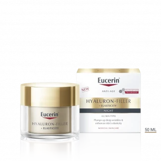 Крем Eucerin (Еуцерин) Hyaluron-Filler + Elasticity Night Cream антивіковий нічний SPF15+ 50 мл (69678)-1