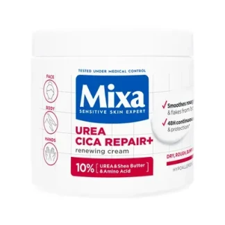 Крем Mixa (Мікса) Urea Cica Repair+ відновлюючий з сечовиною для сухої та огрубілої шкіри для обличчя, тіла та рук 400мл-0