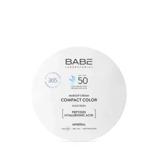 Крем-пудра компактная BABE (БАБЕ) Laboratorios с пептидами на физических фильтрах SPF50 10г-0