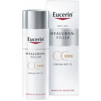Крем-СС Eucerin Hyaluron-Filler CC денний для вирівнення тону шкіри з SPF 15+ світлий тон 50 мл (87921)-1