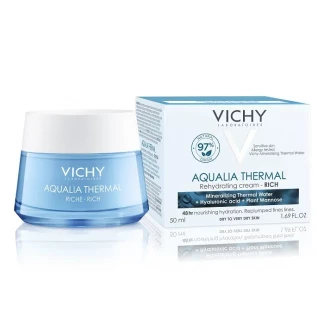 Крем Vichy (Віши) Aqualia Thermal Rich Rehydrating Cream насичений для глибокого зволоження сухої і дуже сухої шкіри обличчя 50 мл-1