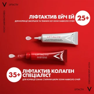 Крем для шкіри навколо очей Vichy (Віши) LiftActiv Collagen Specialist антивіковий для корекції ознак старіння шкіри 15мл-9