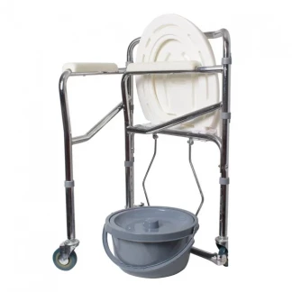 Крісло-стілець з санітарним оснащенням регульоване на колесах (KJT705)-3