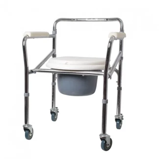Крісло-стілець з санітарним оснащенням регульоване на колесах (KJT705)-6