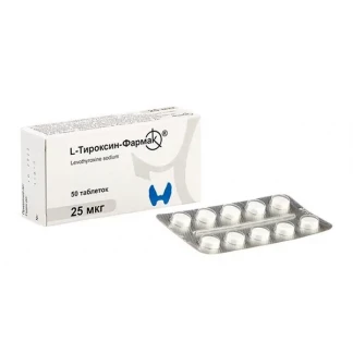 L-ТИРОКСИН-Фармак таблетки по 25мкг №50-0