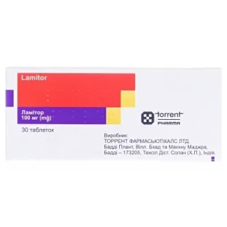 ЛАМІТОР таблетки по 100мг №30-0