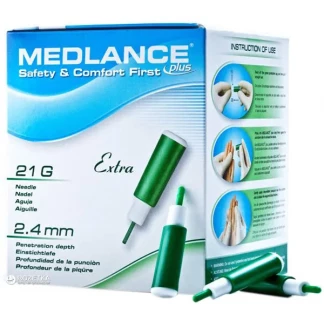 ЛАНЦЕТИ Medlance (Медланс) Plus Extra медичні стерильні G21 (зелений) №200-7