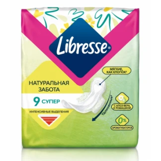 Прокладки гігієнічні Libresse (Лібрес) Natural Care Ultra Super №9-0
