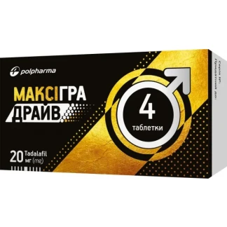 МАКСІГРА Драйв таблетки по 20мг №4 МАКСІГРА Драйв таблетки по 20мг №4-0