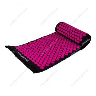 Масажний килимок акупунтурний з подушкою рожевий-0