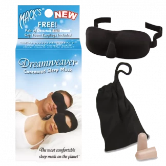 Маска для сна с берушами Dreamweaver черная-0