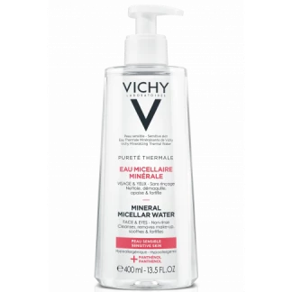 Міцелярна вода Vichy (Віши) Purete Thermale Mineral Micellar Water Sensitive Skin для чутливої шкіри обличчя і очей 400 мл-0