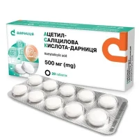 АЦЕТИЛСАЛИЦИЛОВАЯ КИСЛОТА-Дарница таблетки по 500мг №20